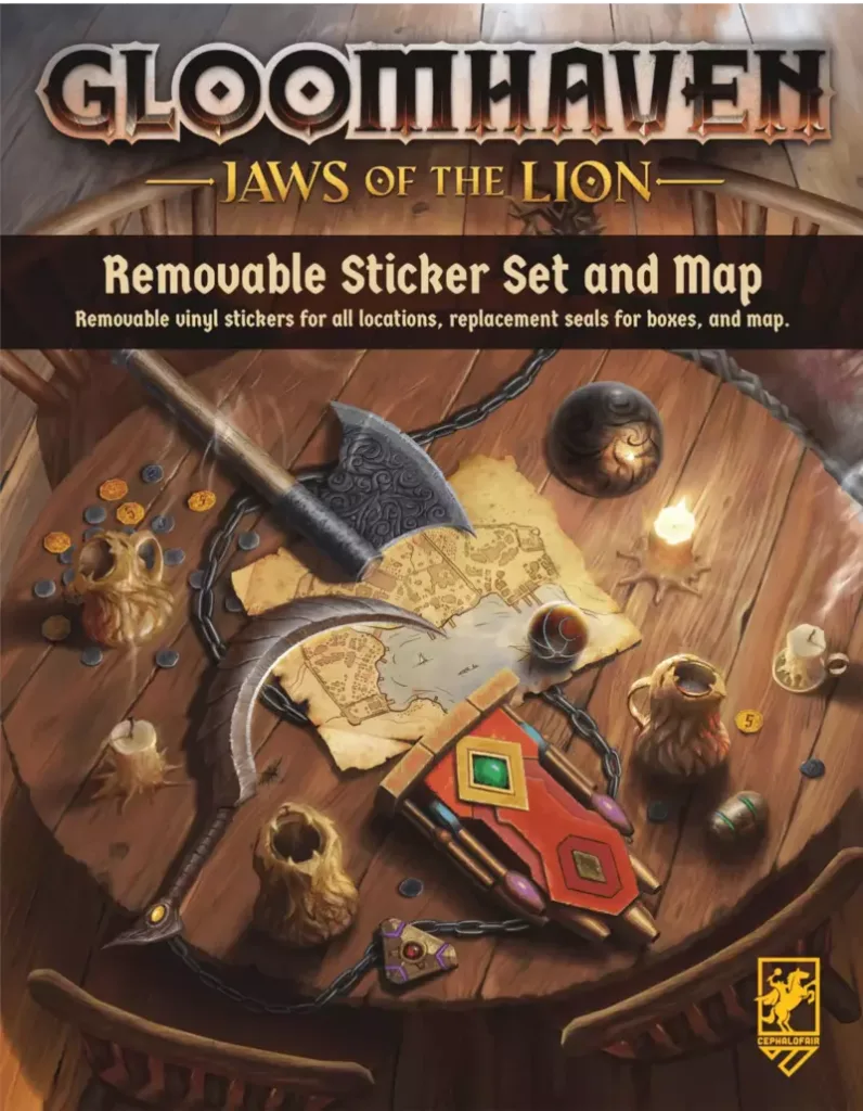 Gloomhaven Jaws of the Lion - Removable Sticker Sheet and Map